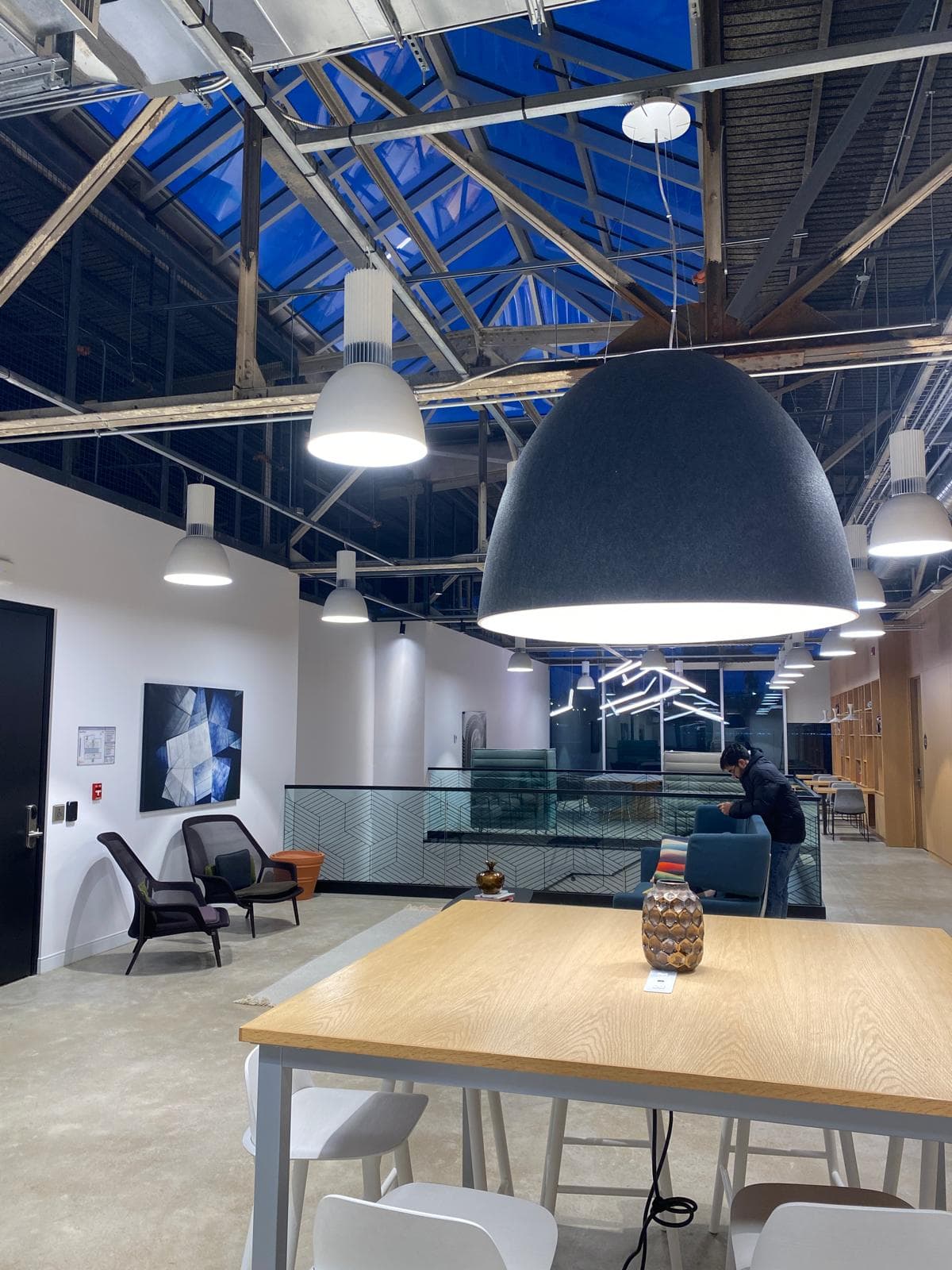 Co-working space with skylights