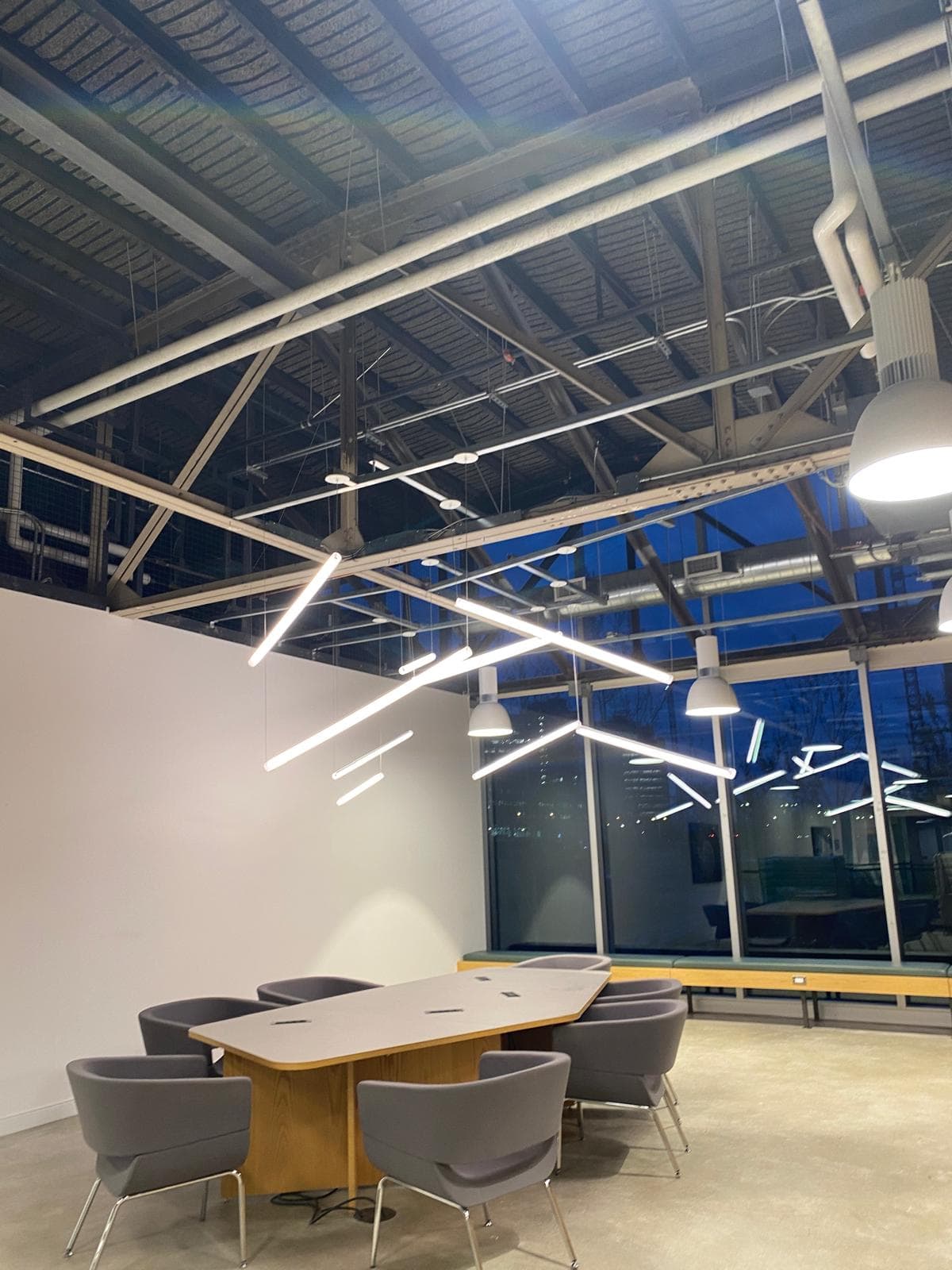 Meeting room with constellation lights