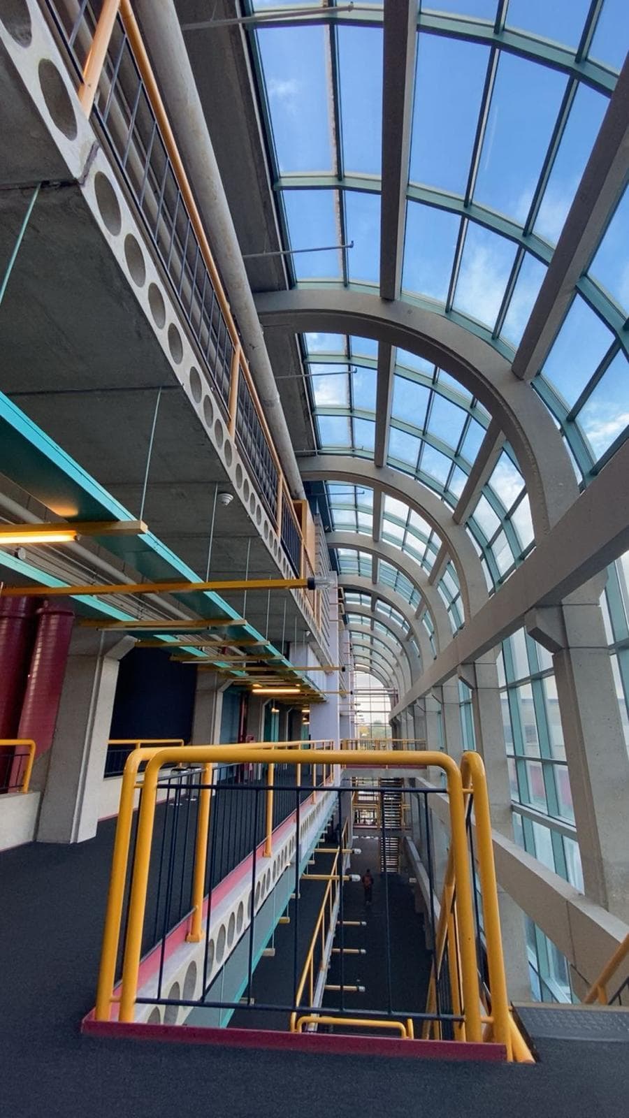 Glass arched bridge inside DC at UW
